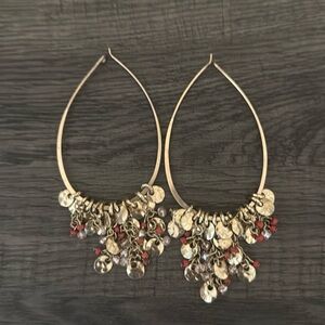 Anthropologie Dangly Beaded Hoops